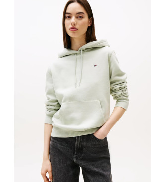 Tommy Jeans para mujer. DW0DW19958 Sudadera con capucha, cordón y logo verde (L), Casual, Algodón