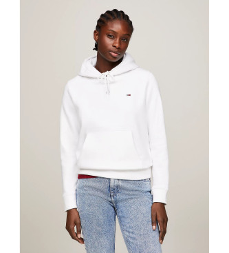 Tommy Jeans para mujer. DW0DW09228 Sudadera Regular Fleece blanco (S), Casual, Manga larga, Algodón Orgánico, Sostenible