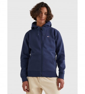 Tommy Jeansvoor mannen. DM0DM09592 Fleece sweatshirt met capuchon marine (XS), Casual, Katoen, Lange mouwen, Duurzaam, Marineblauw