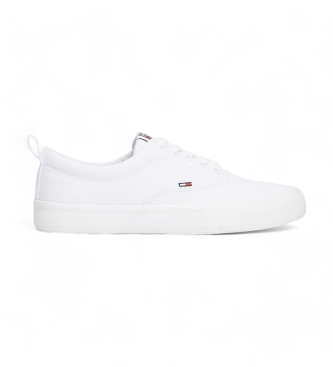 Tommy Jeans para mujer. EN0EN00986 Zapatillas Classic blanco (41), Tela, Plano, Cordones, Casual