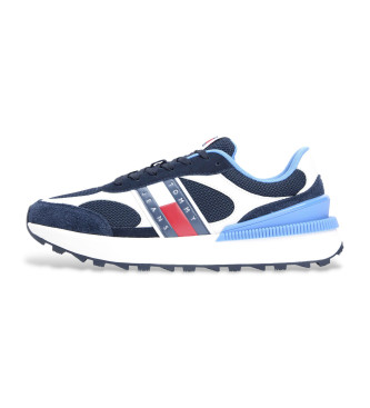 Tommy Jeans para hombre. EM0EM01537 Zapatillas de ante con suela dentada azul (40), Plano, Cordones, Casual