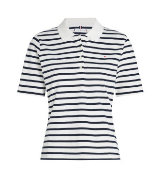 Tommy Hilfiger para mujer. WW0WW43224 Polo 1985 Collection de corte regular blanco, marino (S), Casual, Algodón, Manga corta