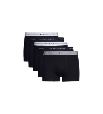 Tommy Hilfiger para hombre. UM0UM03061 Pack de 5 bóxers Trunk con inscripción negro (S-M), Homewear, Algodón