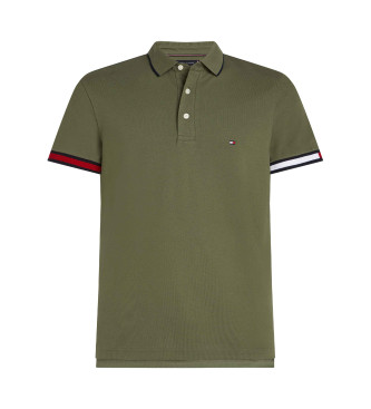 Tommy Hilfiger para hombre. MW0MW38458 Polo de corte slim con ribetes distintivos verde (XXL), Casual, Algodón, Manga corta