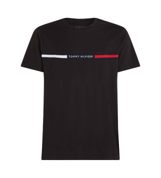 Tommy Hilfiger para hombre. MW0MW36498 Camiseta Chest Insert negro (L), Casual, Algodón, Manga corta