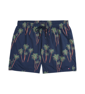 Tommy Hilfiger para hombre. UM0UM03491 Bañador corto de medio largo con estampado azul (L), Beachwear, Nylon