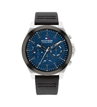 Tommy Hilfiger para hombre. 1710523 Reloj Analógico con correa de piel Acero marino (OSFA), Casual