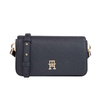 Tommy Hilfiger para mujer. AW0AW15180 Bolso bandolera TH Emblem con solapa marino (OSFA), Azul, Casual, Poliuretano