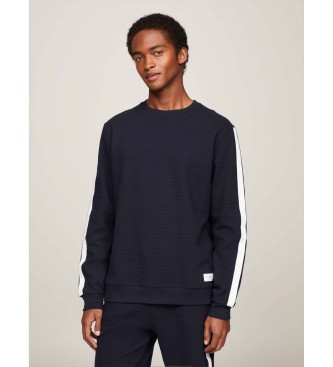 Tommy Hilfiger para hombre. UM0UM03009 Sudadera Stripe Logo azul marino (S/M), Casual, Algodón