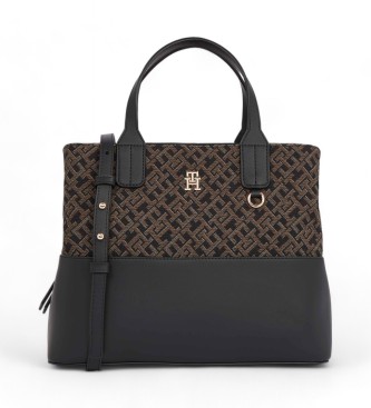 Bolso Jacquard Med Satchel negro (OSFA), Casual, Poliuretano