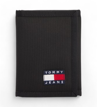 Tommy Hilfiger para hombre. AM0AM12920 Cartera Trifold Negro (OSFA), Casual, Poliéster Reciclado, Sostenible