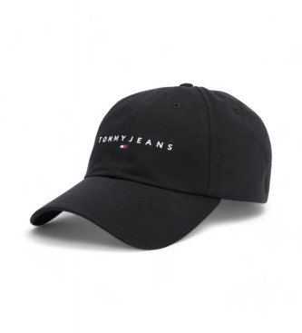 Tommy Hilfiger para mujer. AW0AW16868 Gorra con seis paneles y logo negro (OSFA), Casual, Algodón