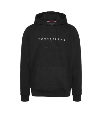 Tommy Jeans para hombre. DM0DM20746 Sudadera Reg Linear Logo negro (S), Casual, Algodón Orgánico, Sostenible