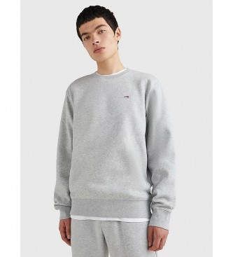 Tommy Jeans para hombre. DM0DM09591 Jersey Regular Fleece C Neck gris (3XL), Casual, Algodón, Manga larga, Algodón Orgánico, Sostenible
