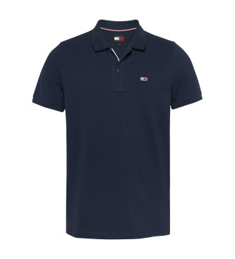 Tommy Jeans para hombre. DM0DM18312 Polo Slim Logo marino (L), Casual, Algodón, Manga corta