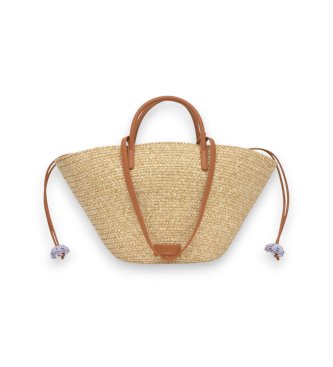 TOUSvoor vrouwen. 2002438543 L Zomervakantie natuurlijke mand (OSFA), Beige, Casual, Stof