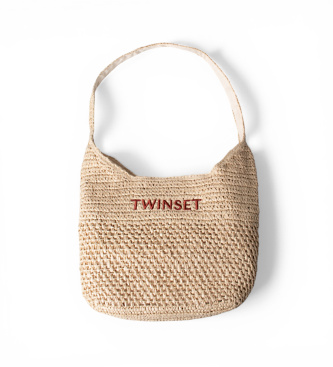 Twinset Femme Beige Pour 261Td8310 Sac Hobo En Raphia (Osfa), Casuel, Raffia