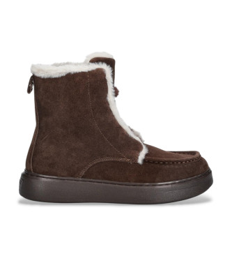 Twinset Para Mujer. 252TGT01C Botines De Piel Confy MarróN (41), Plano, Cordones, Casual-image