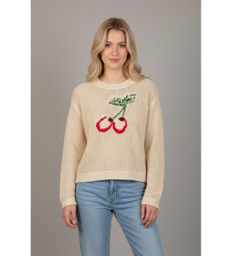 Twinset para mujer. 261TT3300 Jersey Ricamata beige (M), Casual, Algodón