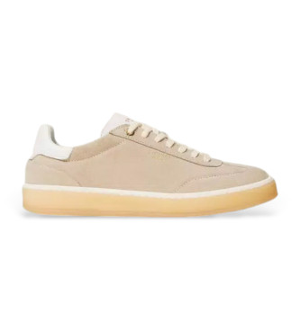 Twinset para mujer. 252TCP026 Zapatillas de piel de ante beige (38), Plano, Cordones, Casual