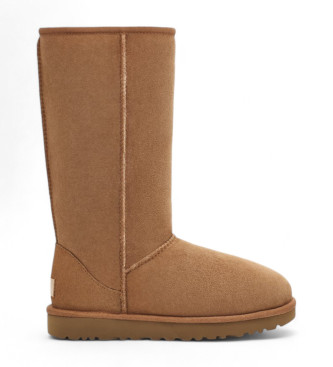 UGG para mujer. 1016224 Botas de piel W Classic Tall II marrón (36), Plano, 1 a 3cm, Ninguno, Casual