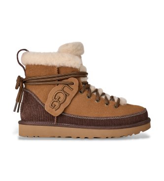 UGG para mujer. 1180418 Botines de Piel Classic Heritage Lace-Up marrón (36), Plano, Cordones, Casual