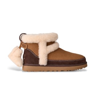 UGG para mujer. 1180434 Botines de Piel Classic Mini Heritage marrón (36), Plano, Ninguno, Casual