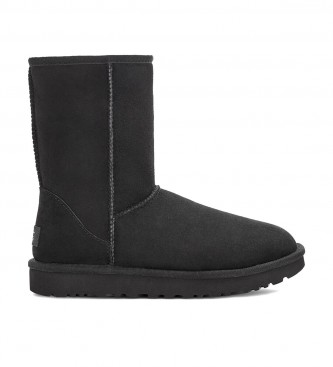 UGG para mujer. 1016223 Botines de piel Classic Short II negro (36), Plano, Ninguno, Casual