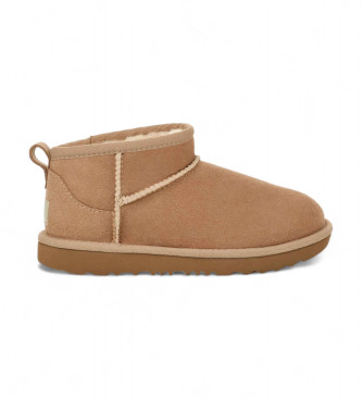 UGG para niña. 1130750K Botines de Piel Classic Ultra Mini beige (35), Plano, Ninguno, Casual, Homewear, moda infantil