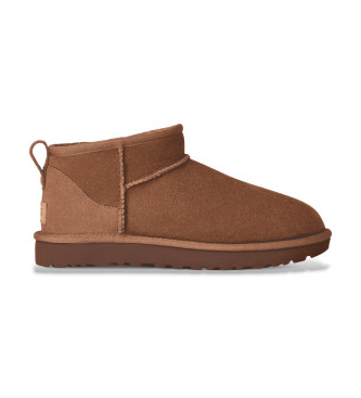 UGG para mujer. 1116109 Botines de Piel Classic Ultra Mini marrón (40), Plano, Ninguno, Casual