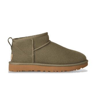 UGG para mujer. 1116109 Botines de Piel Classic Ultra Mini verde (36), Plano, Ninguno, Casual