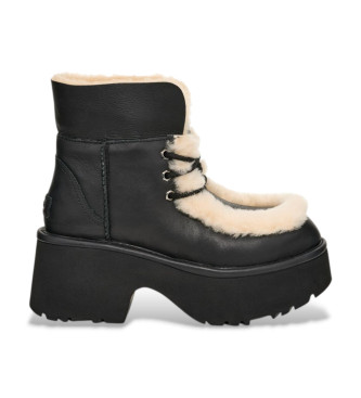 Ugg Para Mujer. 1176110 Botines De Piel Honour Negro (39), 3 A 5Cm, Cordones, Casual-image