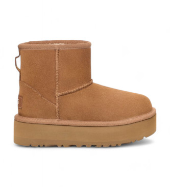 UGG para mujer/niña. 1143700K Botines de piel K Classic Mini Platform marrón (33.5), 1 a 3cm, Ninguno, Casual, moda infantil
