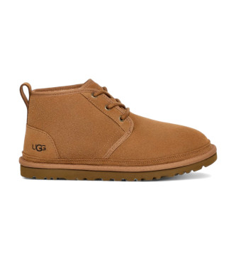 Ugg For Man. 3236 Brown Neumel Leather Ankle Boots (46), Flat, Laces, Casual