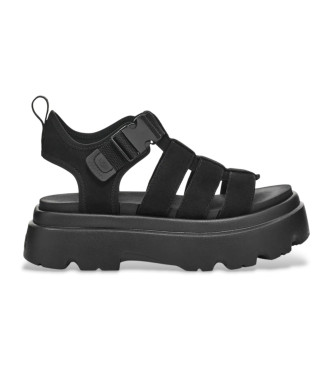 UGG para mujer. 1152698 Sandalias de piel Cora (36), Negro, Plano, Hebilla, Casual