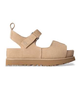 UGG para mujer. 1167356 Sandalias de piel Goldenstar Hi beige (39), Plano, Velcro, Casual