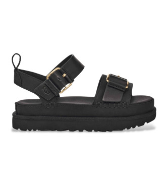 UGG para mujer. 1167392 Sandalias de piel Goldenstar Villa negro (40), Plano, Hebilla, Casual