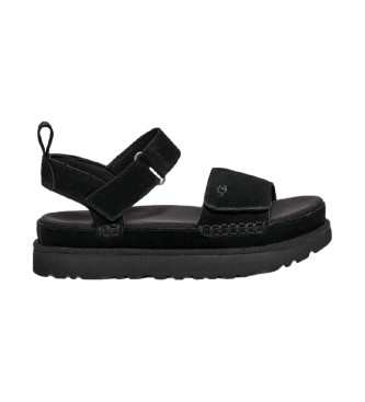 UGG para mujer. 1136783 Sandalias de piel W Goldenstar negro (37), 3 a 5cm, Velcro, Casual