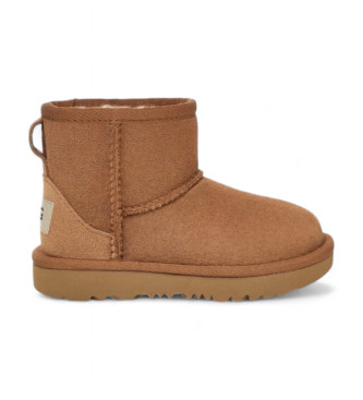 UGG unisex para niños. 1017715T Botines de Piel Classic Mini II marrón (28.5), Plano, Ninguno, Casual, Homewear, moda infantil
