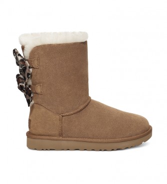 UGG para mulher. Bailey Bow Velvet Leopard Leopard Leather Boots