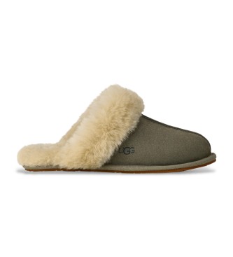 UGG para mujer. 1106872 Zapatillas Scuffette II verde grisáceo (38), Piel, Plano, Ninguno, Homewear