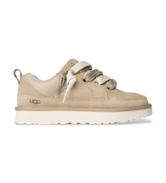 UGG unisex para niños. 1166490K Zapatillas de Piel Lo Lowmel beige (32.5), Plano, Cordones, Casual, moda infantil