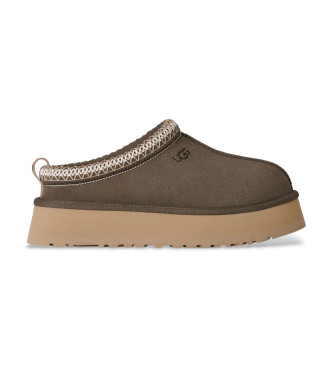 UGG para mujer. 1174471 Zuecos de piel Tazz II marrón verdoso (40), Plano, Ninguno, Casual