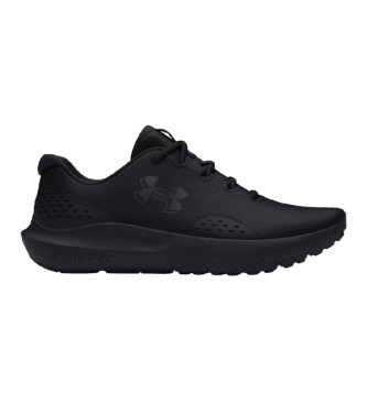 Under Armour para hombre. 3027000 Zapatillas UA Charged Surge 4 negro (8.5USA=42), Tela, Plano, Cordones, Deportivo, Running