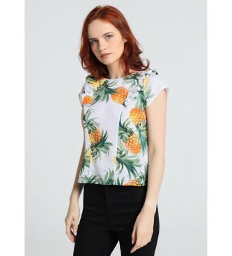 Victorio & Lucchino, V&L para mujer. 3543706 Blusa de manga corta blanco (XS), Casual, Algodón