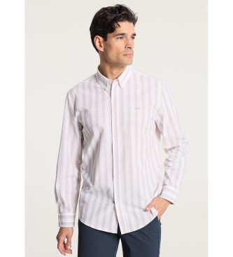 Victorio & Lucchino, V&L para hombre. 640087038 Camisa de manga larga con estampado a rayas (L), Casual, Algodón