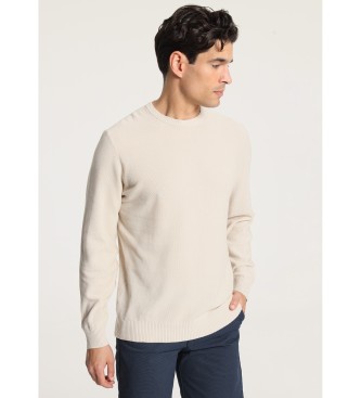 Victorio & Lucchino, V&L para hombre. 670007008 Jersey con punto burbuja beige (XXL), Casual, Algodón, Manga larga