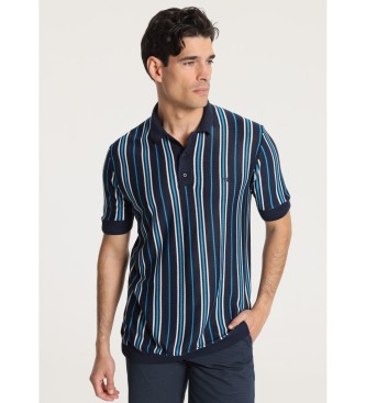 Victorio & Lucchino, V&L para hombre. 630117051 Polo de manga corta con franjas vertical marino (M), Casual, Algodón