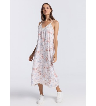 Victorio & Lucchino, V&L para mujer. 3609746 Vestido corte midi con tirantes blanco (XL), Casual, Viscosa, Sin mangas / Tirantes