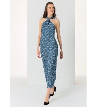 Victorio & Lucchino, V&L para mujer. 340078020 Vestido largo estampado cuello cruzado multicolor (S), Casual, Viscosa, Sin mangas / Tirantes